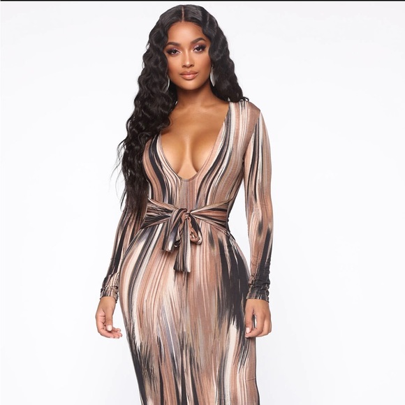 Fashion Nova Dresses & Skirts - Brown/combo maxi dress